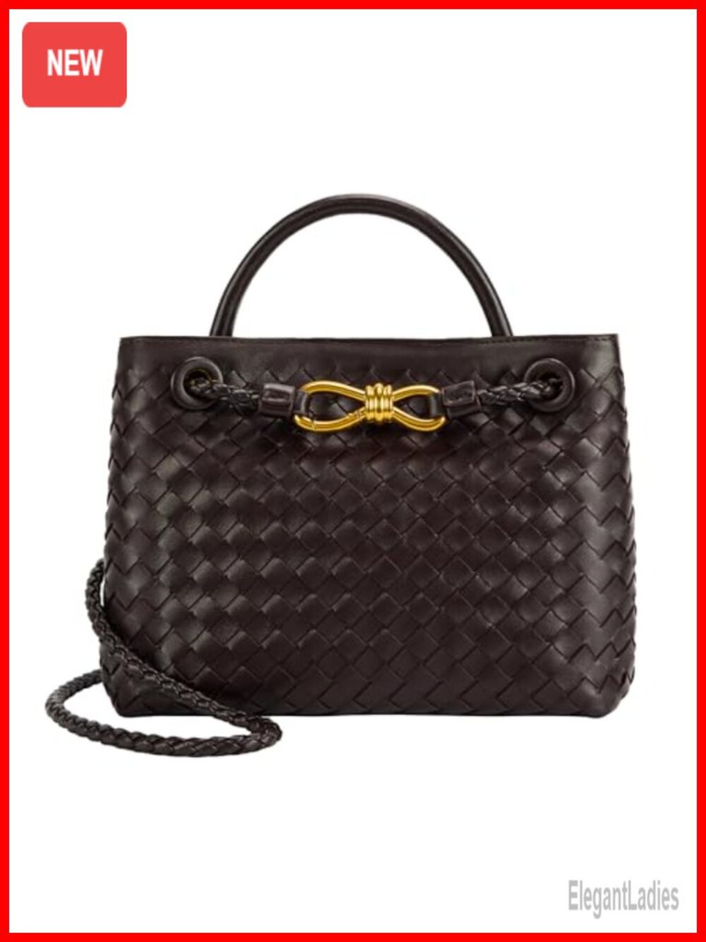 Woven PU Leather Tote Handbag Top Handle Shoulder Crossbody Purse